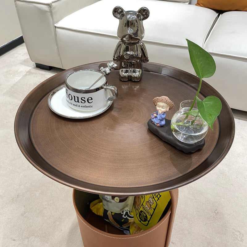 スタイリッシュな合成皮革センターテーブル - 中密度繊維板製で収納も便利!テーブルと収納ボックスが一体化したデザイン。 hakt-5156