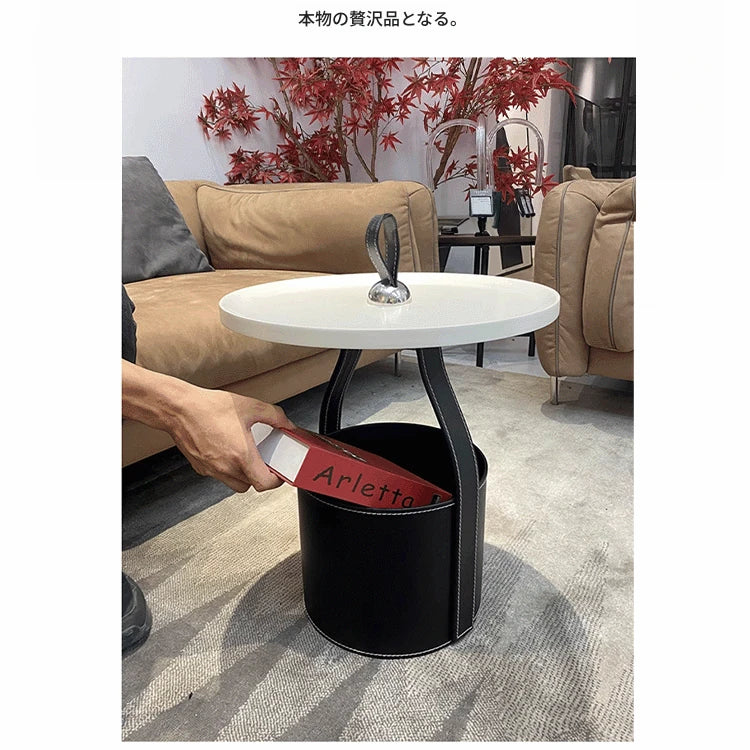 スタイリッシュな合成皮革センターテーブル - 中密度繊維板製で収納も便利!テーブルと収納ボックスが一体化したデザイン。 hakt-5156