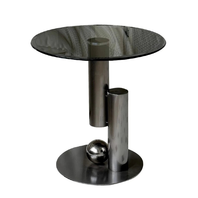 【シンプルモダン】ステンレス・強化ガラス センターテーブル - リビングに最適なスタイリッシュデザイン hakt-5157