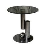 【シンプルモダン】ステンレス・強化ガラス センターテーブル - リビングに最適なスタイリッシュデザイン hakt-5157