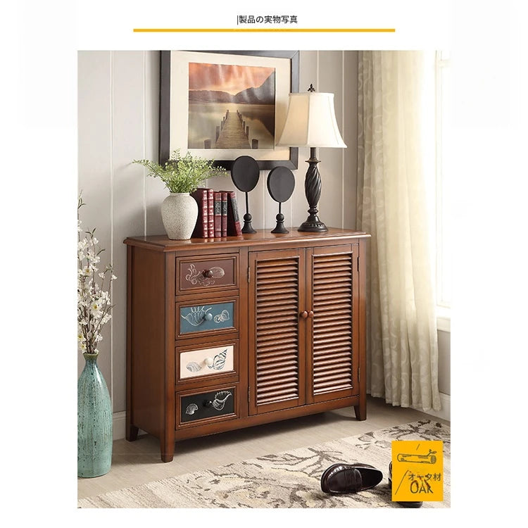 おしゃれなオークキャビネット - シンプルで機能的な収納家具、ナチュラルなデザインでインテリアにぴったり halmh-5296