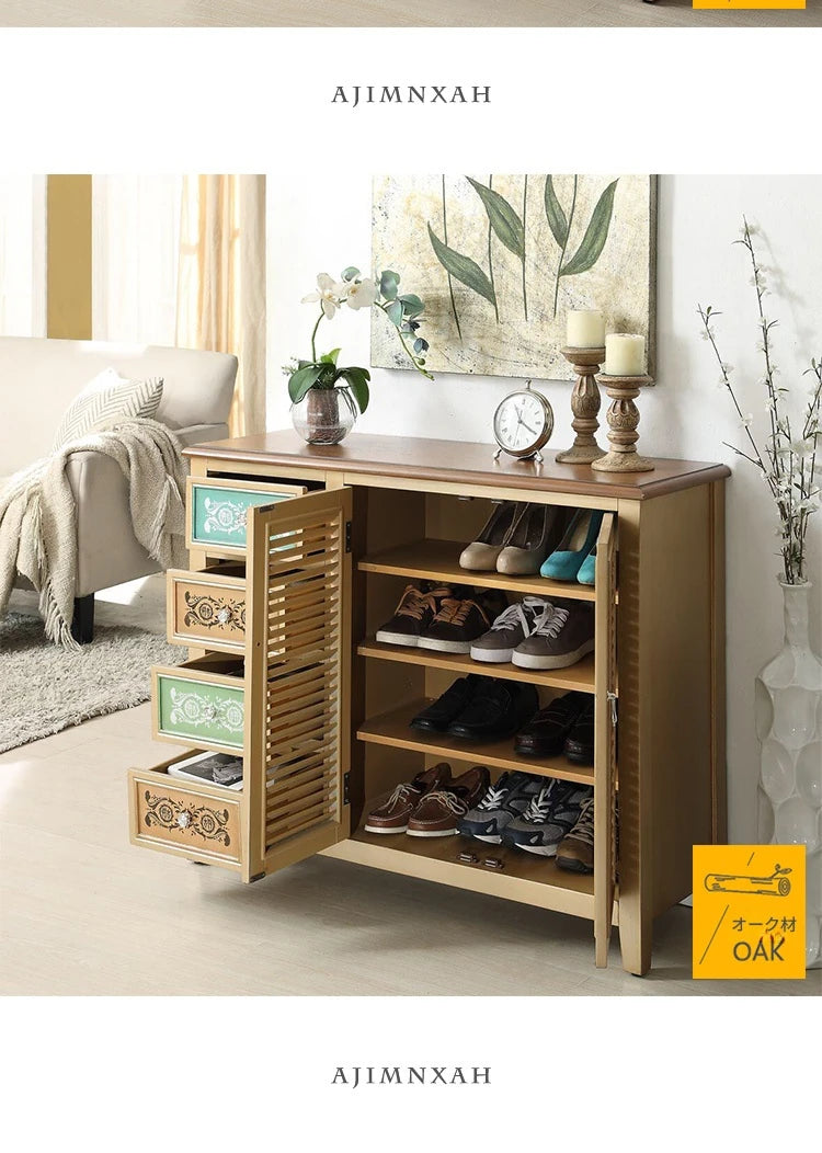 おしゃれなオークキャビネット - シンプルで機能的な収納家具、ナチュラルなデザインでインテリアにぴったり halmh-5296