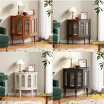 ガラス&無垢材のオシャレキャビネット - 多層板デザインでお部屋を華やかに! halmh-5297