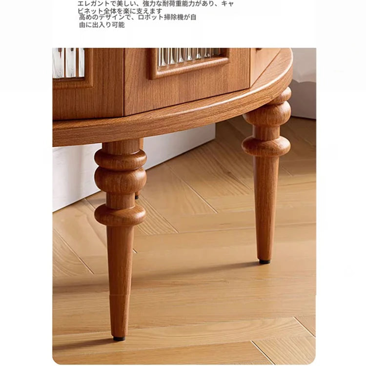 ガラス&無垢材のオシャレキャビネット - 多層板デザインでお部屋を華やかに! halmh-5297