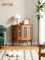 ガラス&無垢材のオシャレキャビネット - 多層板デザインでお部屋を華やかに! halmh-5297