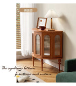 ガラス&無垢材のオシャレキャビネット - 多層板デザインでお部屋を華やかに! halmh-5297