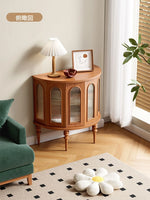 ガラス&無垢材のオシャレキャビネット - 多層板デザインでお部屋を華やかに! halmh-5297