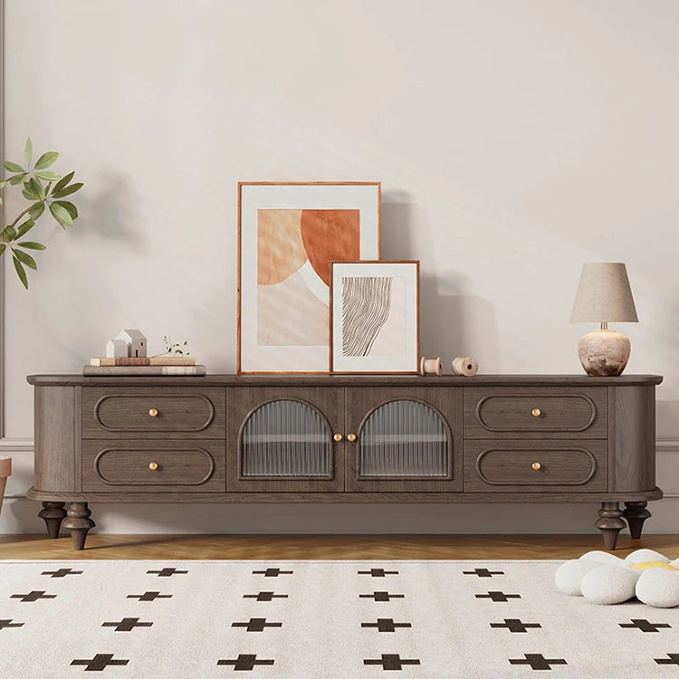 おしゃれな無垢材テレビ台 - 多層板&ガラス仕様、リビングに最適な収納家具 halmh-5301