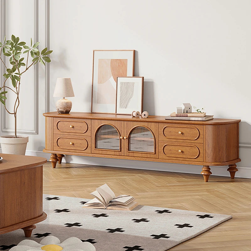 おしゃれな無垢材テレビ台 - 多層板&ガラス仕様、リビングに最適な収納家具 halmh-5301