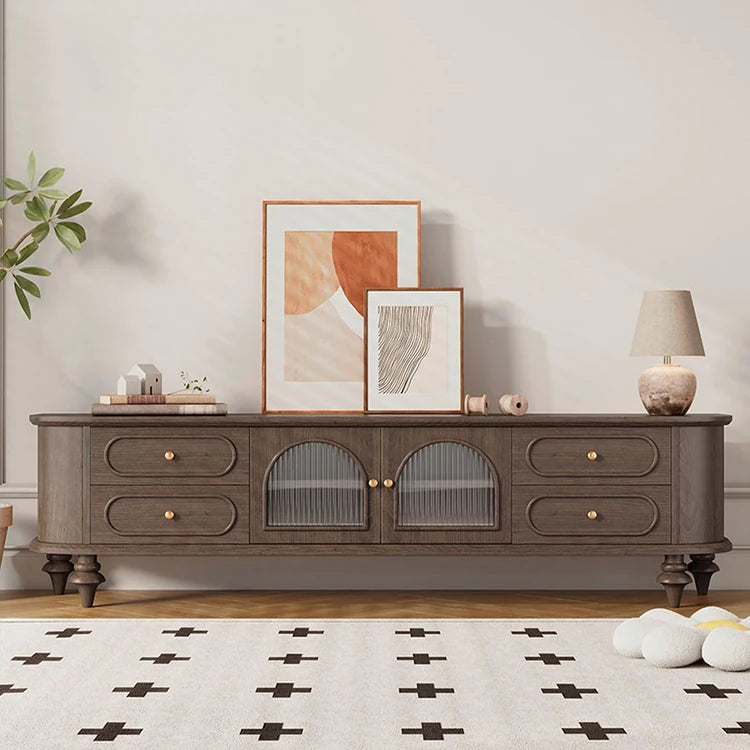 おしゃれな無垢材テレビ台 - 多層板&ガラス仕様、リビングに最適な収納家具 halmh-5301