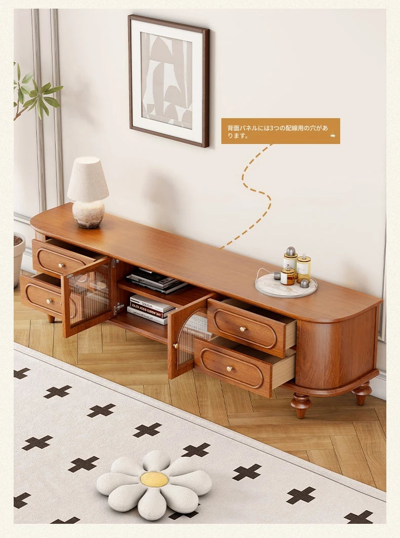 おしゃれな無垢材テレビ台 - 多層板&ガラス仕様、リビングに最適な収納家具 halmh-5301