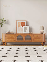 おしゃれな無垢材テレビ台 - 多層板&ガラス仕様、リビングに最適な収納家具 halmh-5301