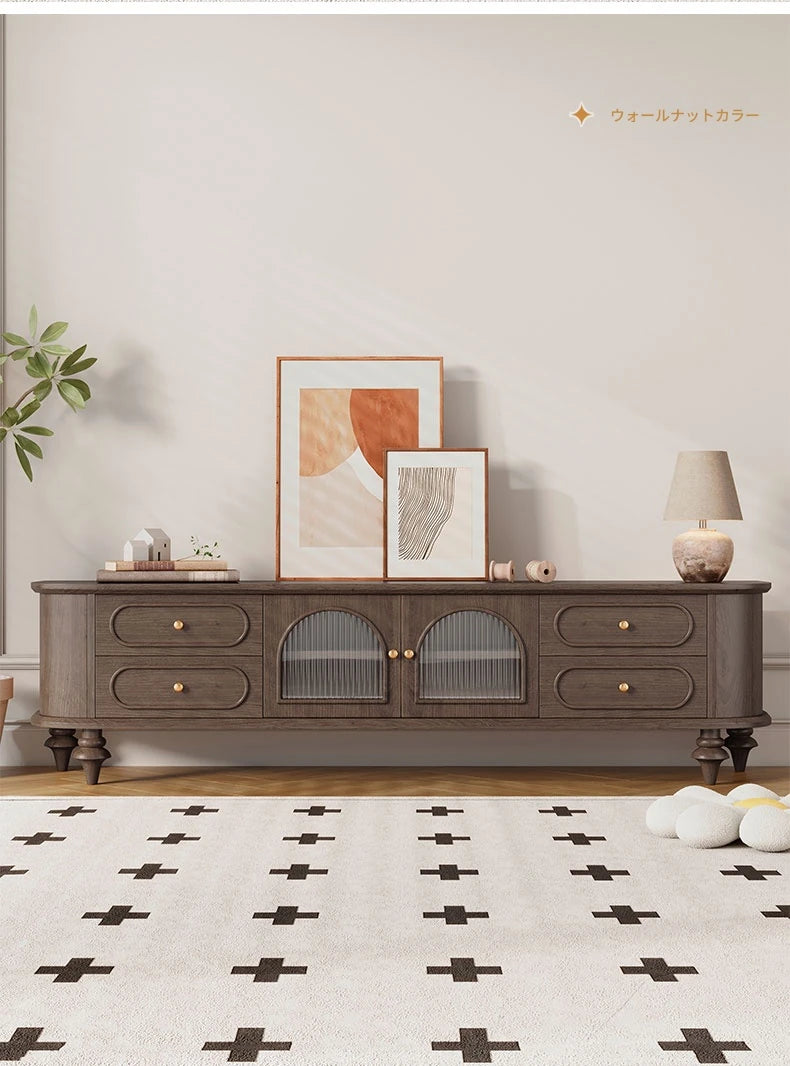 おしゃれな無垢材テレビ台 - 多層板&ガラス仕様、リビングに最適な収納家具 halmh-5301