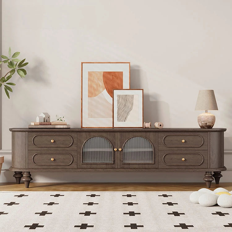 おしゃれな無垢材テレビ台 - 多層板&ガラス仕様、リビングに最適な収納家具 halmh-5301