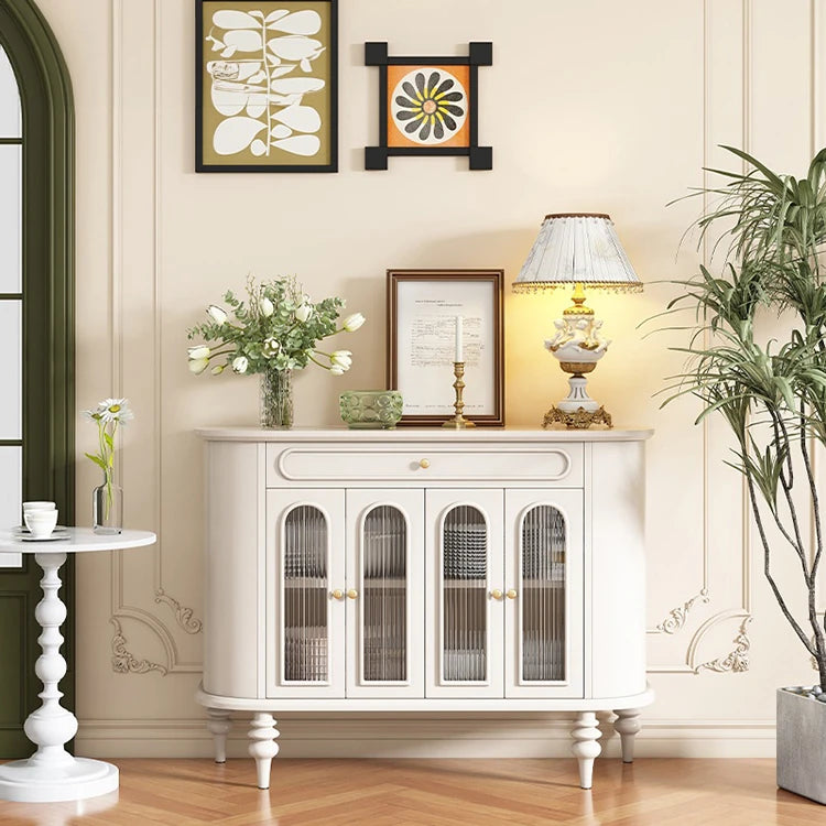 モダンデザイン 無垢材キャビネット 収納力抜群・ガラス扉付き おしゃれなリビング家具 halmh-5309