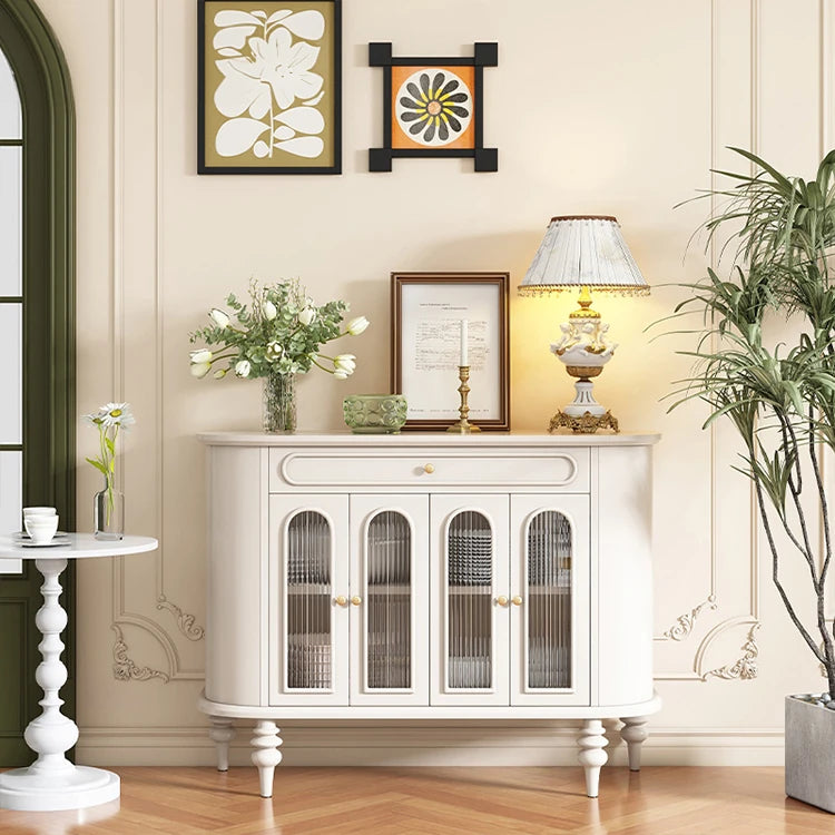 モダンデザイン 無垢材キャビネット 収納力抜群・ガラス扉付き おしゃれなリビング家具 halmh-5309