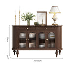 モダンデザイン 無垢材キャビネット 収納力抜群・ガラス扉付き おしゃれなリビング家具 halmh-5309