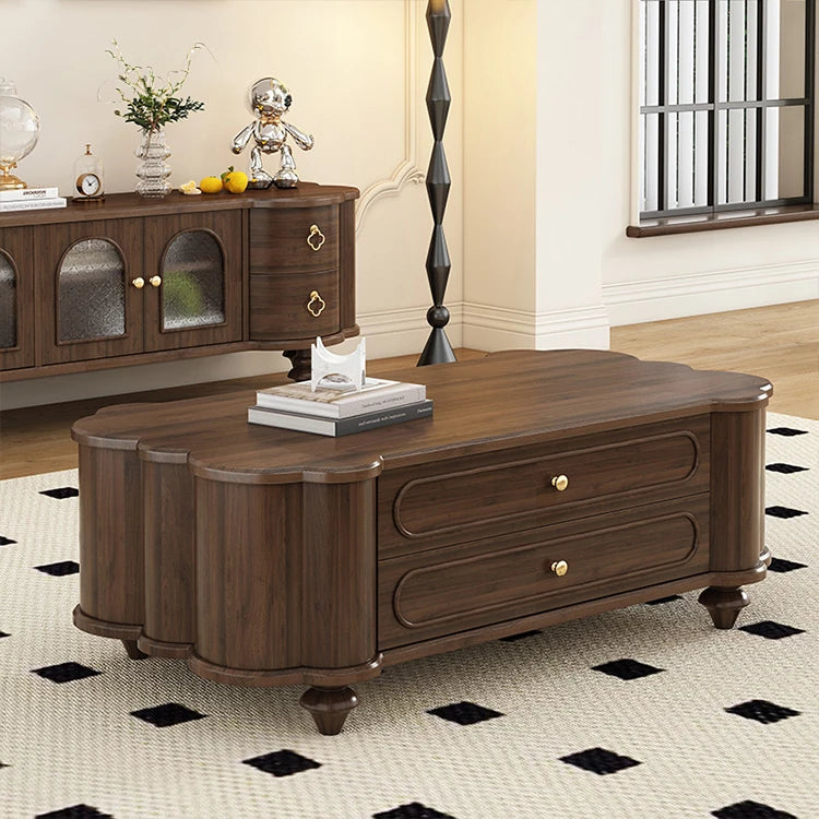 ウォールナット製センターテーブル 多機能収納付き おしゃれなデザイン 限定セール中! halmh-5310