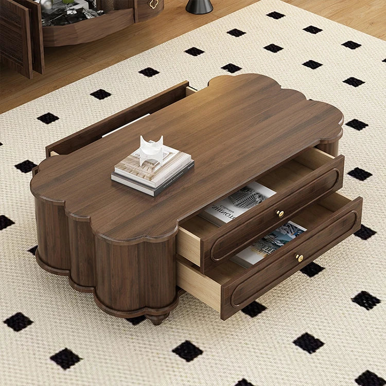 ウォールナット製センターテーブル 多機能収納付き おしゃれなデザイン 限定セール中! halmh-5310