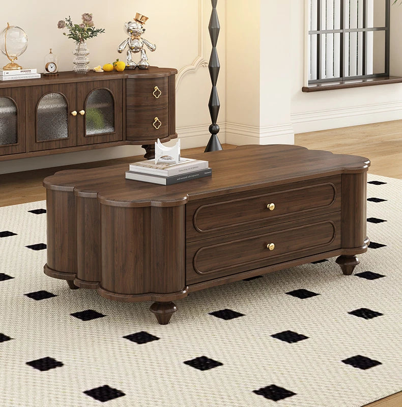 ウォールナット製センターテーブル 多機能収納付き おしゃれなデザイン 限定セール中! halmh-5310