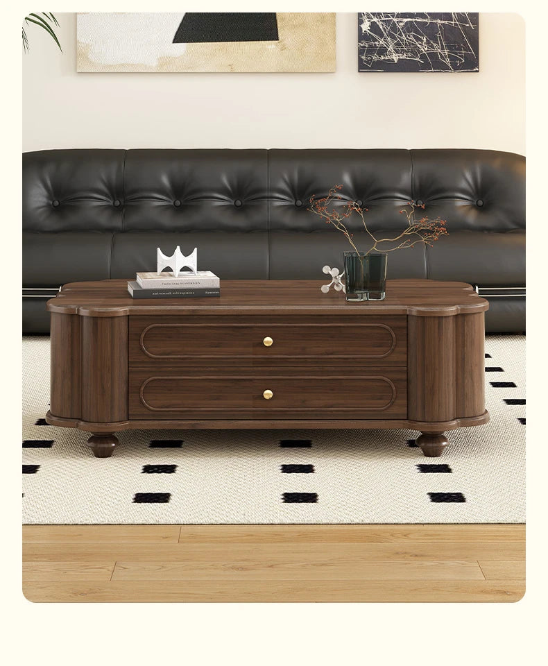 ウォールナット製センターテーブル 多機能収納付き おしゃれなデザイン 限定セール中! halmh-5310