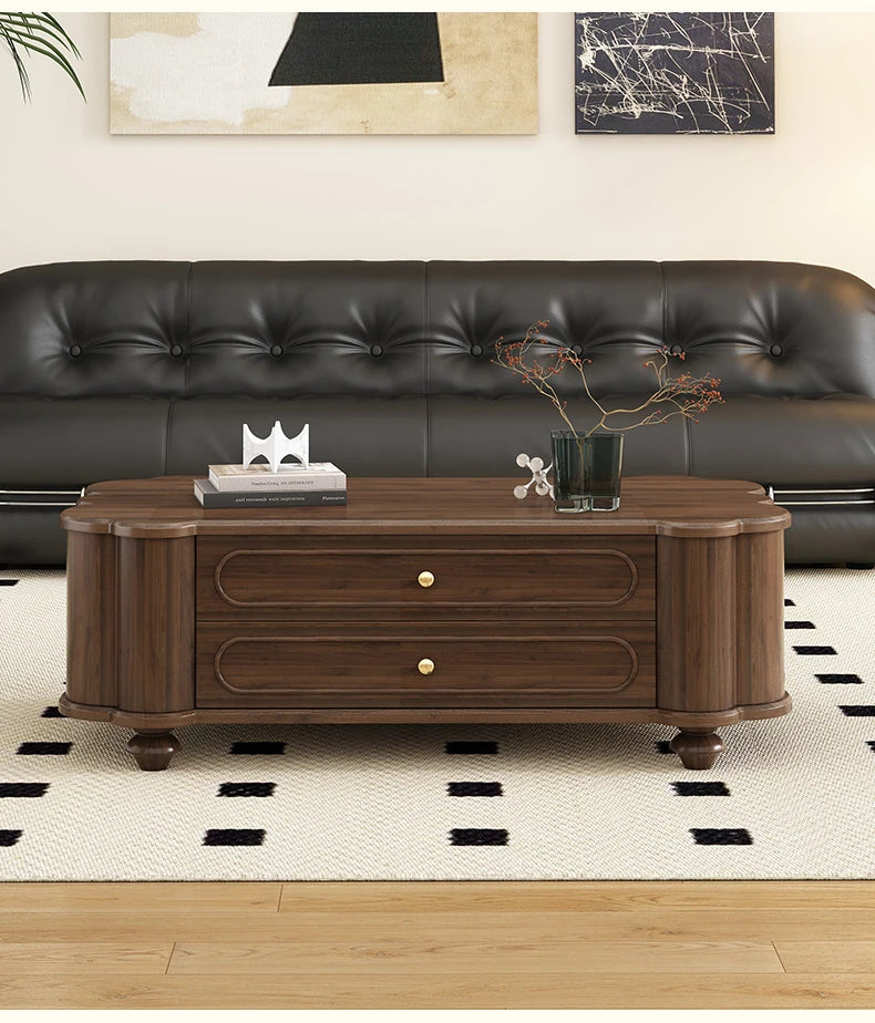 ウォールナット製センターテーブル 多機能収納付き おしゃれなデザイン 限定セール中! halmh-5310