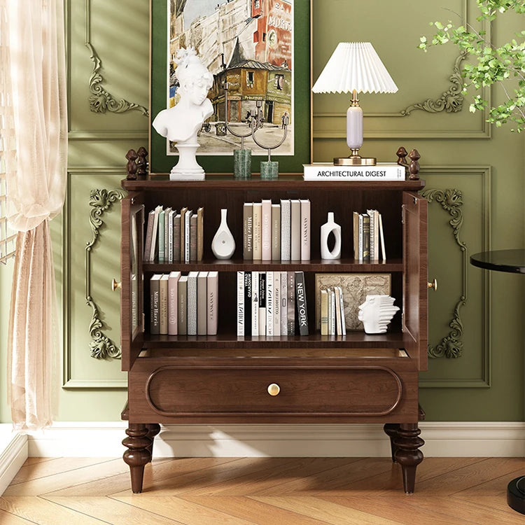 無垢材使用のスタイリッシュキャビネット|多層板&ガラス扉で機能性とデザインを両立! halmh-5313