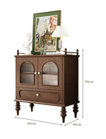 無垢材使用のスタイリッシュキャビネット|多層板&ガラス扉で機能性とデザインを両立! halmh-5313