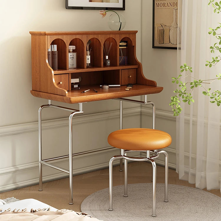 「スタイリッシュ無垢材化粧台セット - ステンレス脚のモダンデザイン、収納力抜群」 halmh-5316