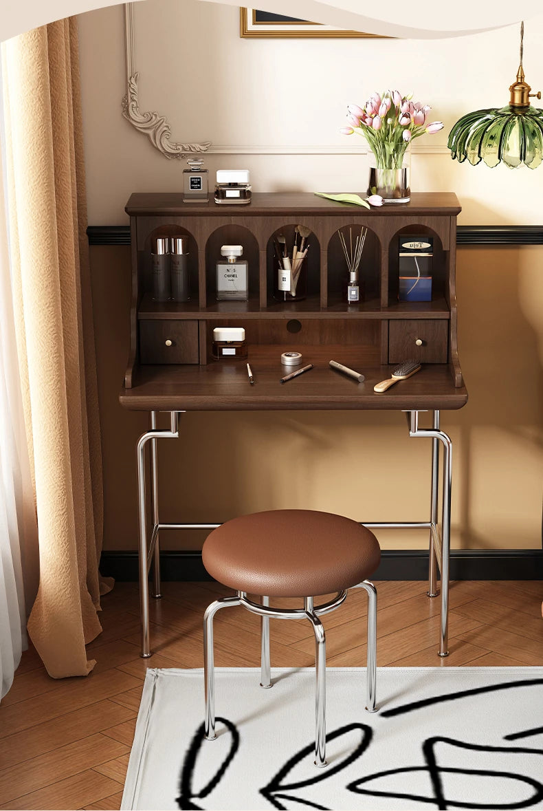「スタイリッシュ無垢材化粧台セット - ステンレス脚のモダンデザイン、収納力抜群」 halmh-5316