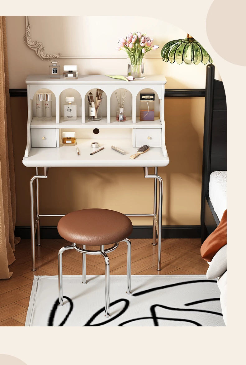 「スタイリッシュ無垢材化粧台セット - ステンレス脚のモダンデザイン、収納力抜群」 halmh-5316