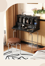 「スタイリッシュ無垢材化粧台セット - ステンレス脚のモダンデザイン、収納力抜群」 halmh-5316