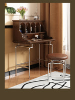 「スタイリッシュ無垢材化粧台セット - ステンレス脚のモダンデザイン、収納力抜群」 halmh-5316