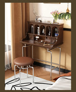 「スタイリッシュ無垢材化粧台セット - ステンレス脚のモダンデザイン、収納力抜群」 halmh-5316