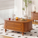 無垢材使用のシンプルなセンターテーブル | おしゃれなデザインと収納力を兼ね備えたリビング家具 halmh-5320