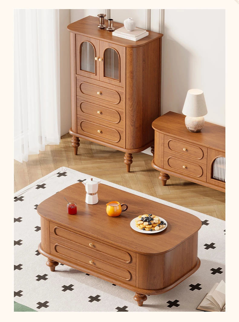 無垢材使用のシンプルなセンターテーブル | おしゃれなデザインと収納力を兼ね備えたリビング家具 halmh-5320