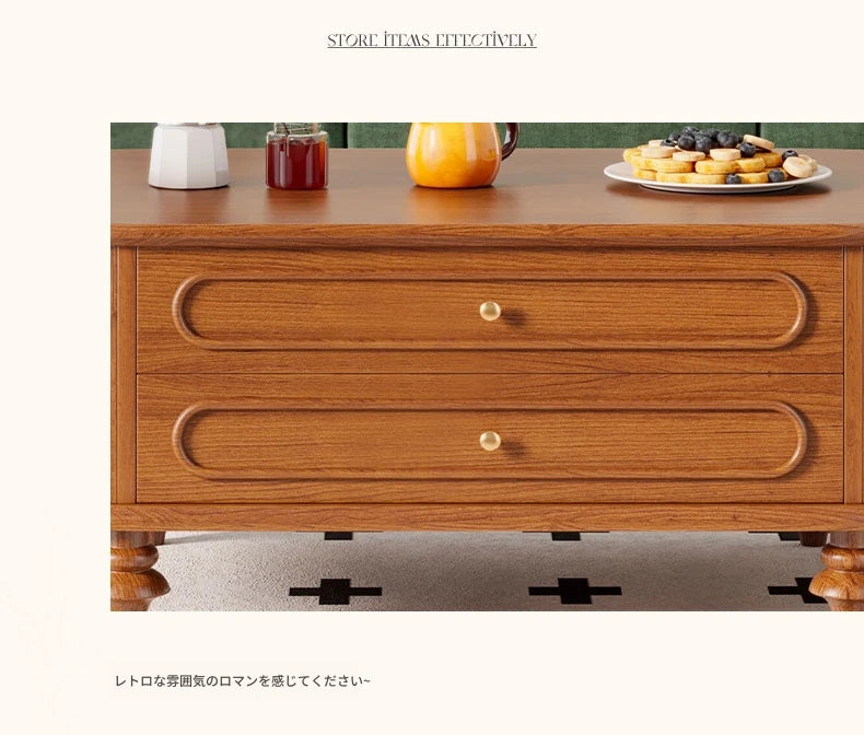 無垢材使用のシンプルなセンターテーブル | おしゃれなデザインと収納力を兼ね備えたリビング家具 halmh-5320