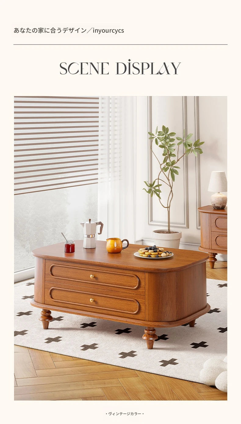 無垢材使用のシンプルなセンターテーブル | おしゃれなデザインと収納力を兼ね備えたリビング家具 halmh-5320