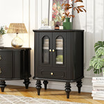 ウォールナット製キャビネット | 美しい多層板とガラス引き戸 | クラシックスタイルの収納家具 halmh-5321