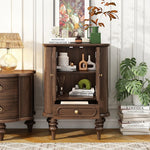 ウォールナット製キャビネット | 美しい多層板とガラス引き戸 | クラシックスタイルの収納家具 halmh-5321