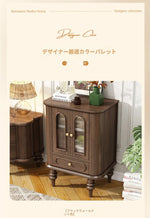 ウォールナット製キャビネット | 美しい多層板とガラス引き戸 | クラシックスタイルの収納家具 halmh-5321