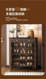 ウォールナット製 キャビネット 大容量 引き出し付き ガラス扉 シンプルでエレガントな収納家具 halmh-5324