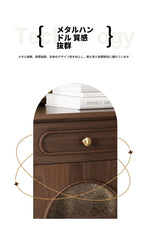 ウォールナット製 キャビネット 大容量 引き出し付き ガラス扉 シンプルでエレガントな収納家具 halmh-5324