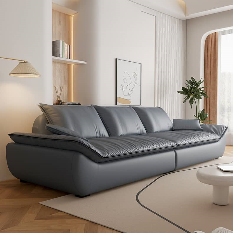 高級素材の??パイン&ラテックス&ダウン使用?エアレザーソファー hatx-1024