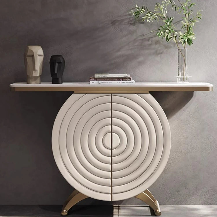 ステンレス×セラミックのラウンドキャビネット|モダンなデザインで魅せる収納家具 hbs-4422