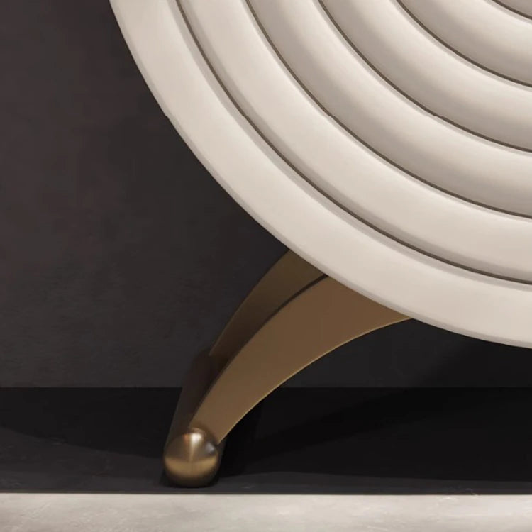 ステンレス×セラミックのラウンドキャビネット|モダンなデザインで魅せる収納家具 hbs-4422