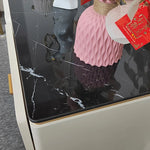 高級無垢材と大理石のキャビネット|モダンデザイン家具 hbs-4439