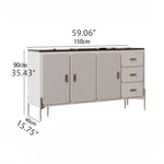 高級無垢材と大理石のキャビネット|モダンデザイン家具 hbs-4439