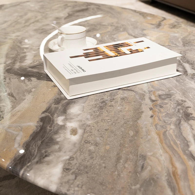 オシャレなセンターテーブル | 大理石とステンレス製の豪華デザイン | リビングルームにぴったり! hbso-3010