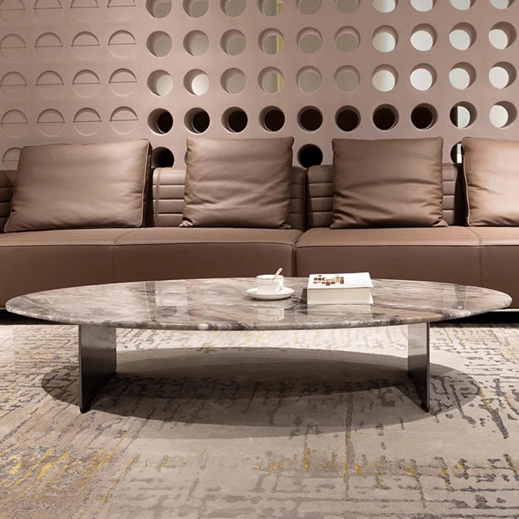 オシャレなセンターテーブル | 大理石とステンレス製の豪華デザイン | リビングルームにぴったり! hbso-3010